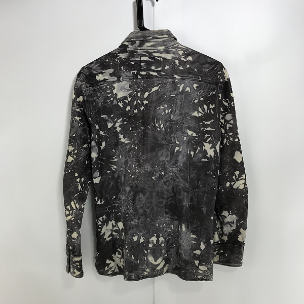 実際に弊社で買取させて頂いたISAMUKATAYAMA BACKLASH/バックラッシュ シープレザー 製品絞り染めシャツ 1124-02 Mの画像 1枚目