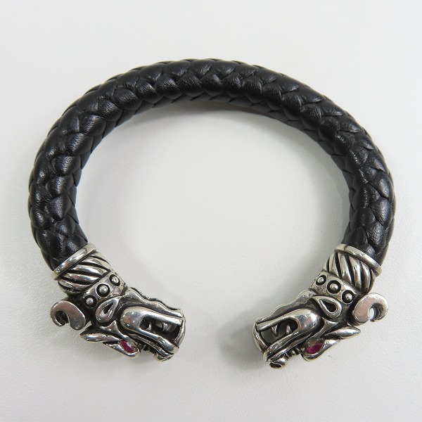 実際に弊社で買取させて頂いたLEATHERS & TREASURES/レザーズアンドトレジャーズ POLLICINO タイガー レザー ブレスレット/バングル スモールの画像 2枚目