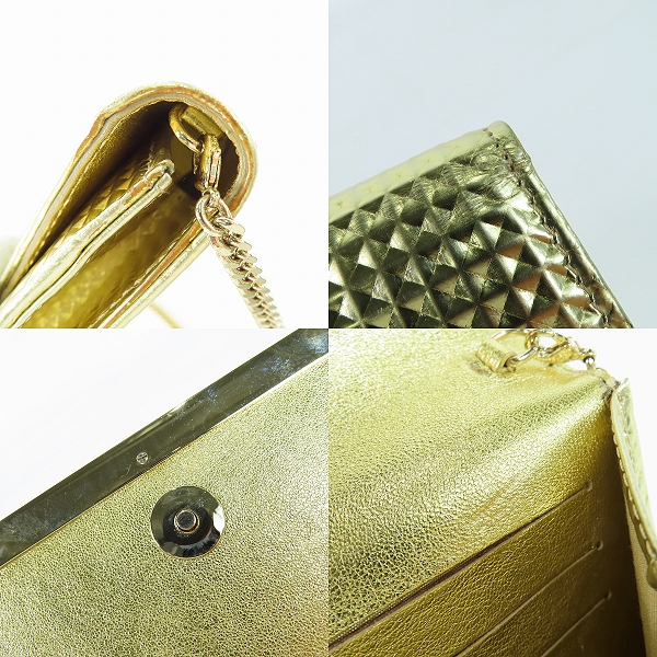 実際に弊社で買取させて頂いたJIMMY CHOO/ジミーチュウ チェーンウォレット ゴールドの画像 7枚目