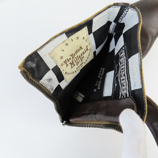 実際に弊社で買取させて頂いたTRIUMPH×Paul Smith/トライアンフ×ポールスミス バックジップ ワークブーツ/8の画像 4枚目