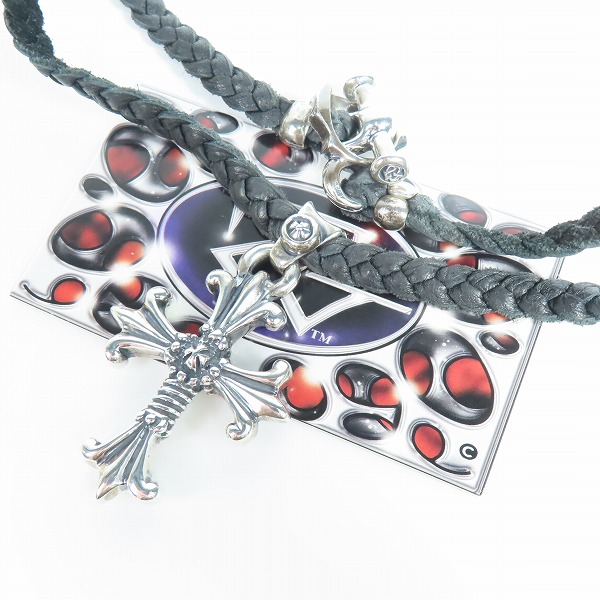 実際に弊社で買取させて頂いた【ギャラ付き】TRAVIS WALKER/トラヴィスワーカー DOUBLE CROSS/ダブルクロス Wレザー ブレイド ネックレス pd810tw bl