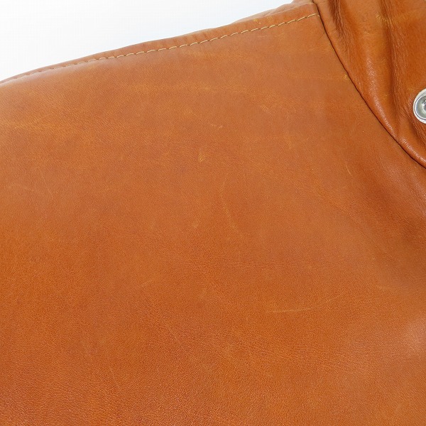 実際に弊社で買取させて頂いたSchott/ショット シングル ライダース ジャケット レザー USA製  TALONジップ/ライナー付きの画像 5枚目