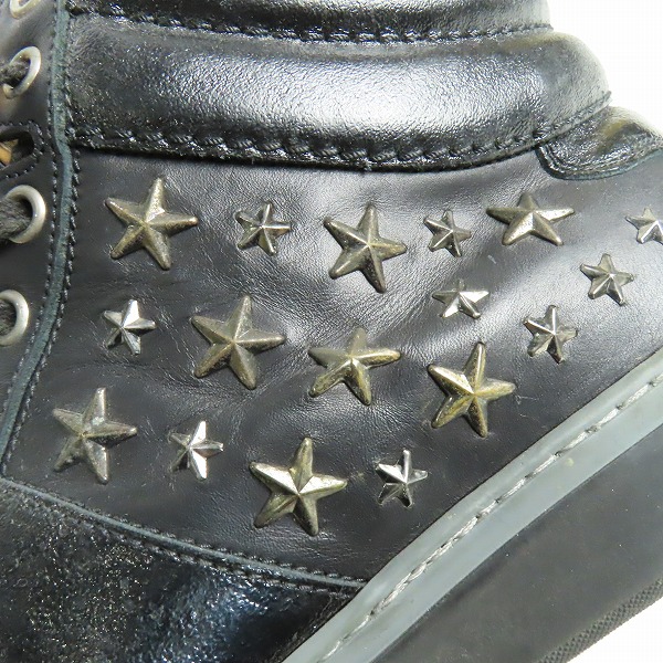 実際に弊社で買取させて頂いたJIMMY CHOO/ジミーチュウ スタースタッズ ハイカットスニーカー/44の画像 7枚目