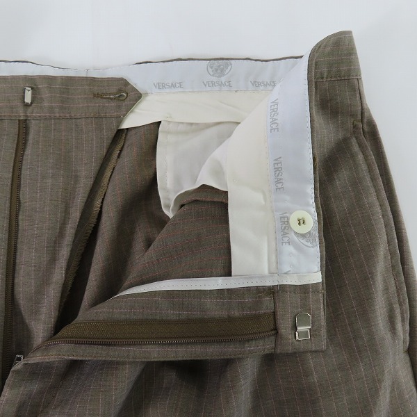 実際に弊社で買取させて頂いたVERSACE/ヴェルサーチ ストライプ ウール スーツ ジャケット/パンツ/セットアップ/54の画像 4枚目