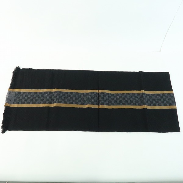 実際に弊社で買取させて頂いたGUCCI/グッチ ウール/シルク フリンジ マフラーの画像 5枚目