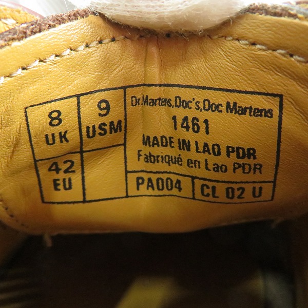 実際に弊社で買取させて頂いたDr.Martens/ドクターマーチン 3EYE SHOE/3ホールブーツ 1461 チェリーレッド 11838600 UK8の画像 5枚目