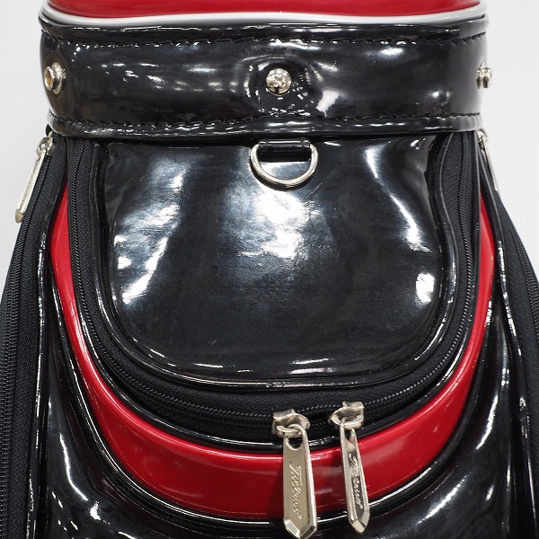 実際に弊社で買取させて頂いたTitleist/タイトリスト CB613 ゴルフ 9.5型 5分割キャディバッグ ブラックｘレッドの画像 5枚目