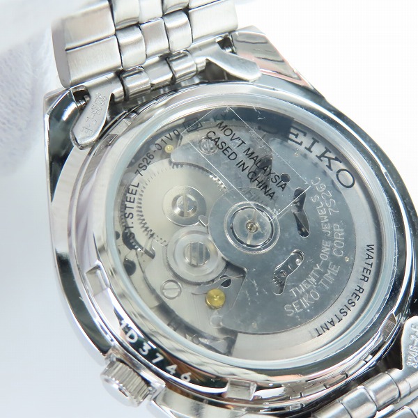 実際に弊社で買取させて頂いたSEIKO/セイコー 5/ファイブ AUTOMATIC 21JEWELS 自動巻き 腕時計 7S26-01V0の画像 4枚目