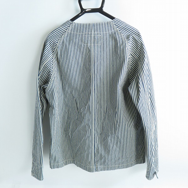 実際に弊社で買取させて頂いたFLAT HEAD/フラットヘッド ストライプ ノーカラー ジャケット/40の画像 1枚目