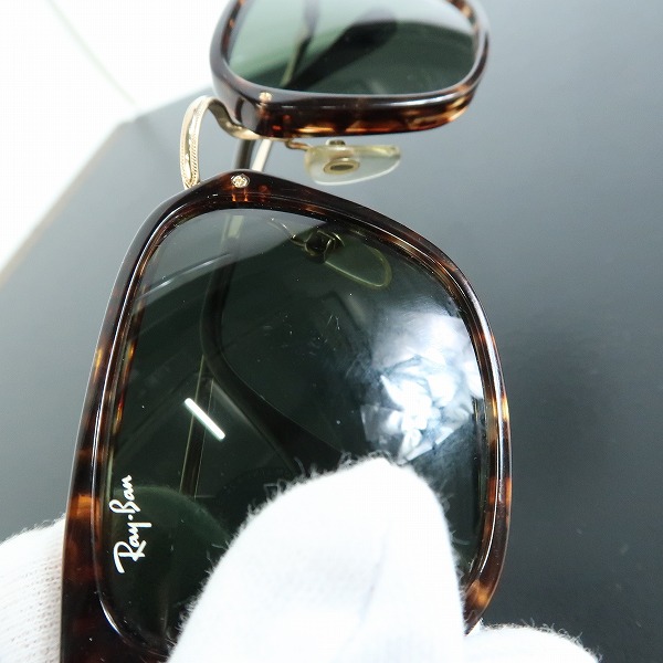 実際に弊社で買取させて頂いたRay-Ban/レイバン B&L/ボシュロム社製 べっ甲柄 コンビフレーム サングラス MT BL刻印の画像 7枚目