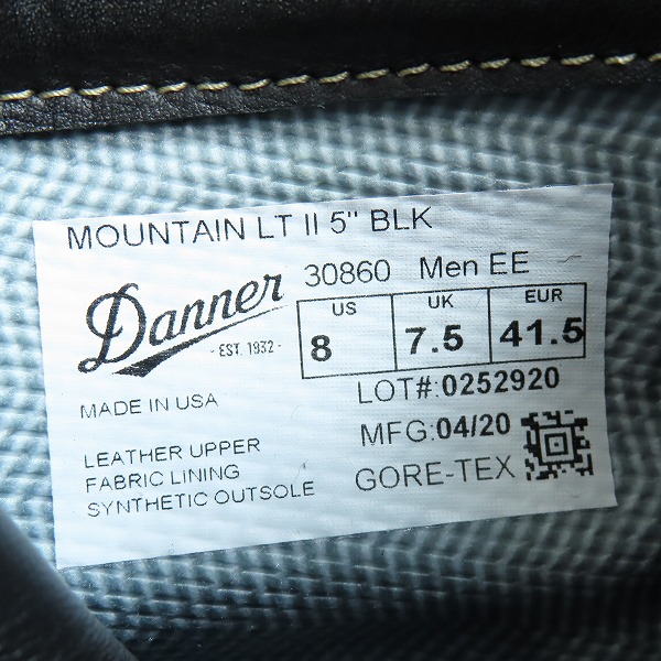 実際に弊社で買取させて頂いたDANNER/ダナー MOUNTAIN LIGHT 2 マウンテンライト 2 GORE-TEX ブーツ 30860 8の画像 5枚目