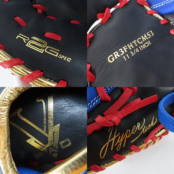 実際に弊社で買取させて頂いたRawlings/ローリングス ハイパーテックカラーシンク 左投げ 軟式用 一塁手/ファーストミット GR3FHTCM53の画像 5枚目