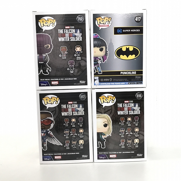 実際に弊社で買取させて頂いたFunko/ファンコ Pop/ポップ ファルコンアンドウィンターソルジャー/バットマン キャプテンアメリカ 等 フィギュア 4点セットの画像 1枚目