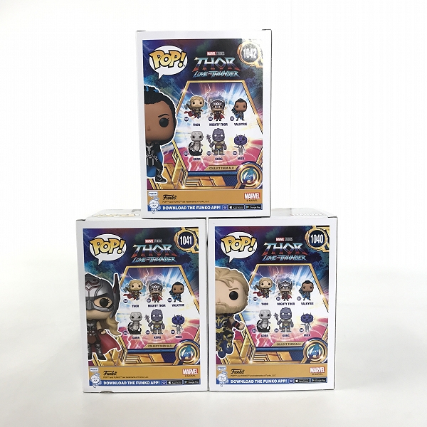 実際に弊社で買取させて頂いたFunko/ファンコ Pop/ポップ Thor Love and Thunder/ソー ラブアンドサンダー マイティソー/ヴァルキリー フィギュア 3点セットの画像 1枚目