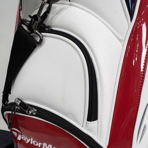実際に弊社で買取させて頂いたTaylorMade/テーラーメイド UN033 ゴルフ 9.5型 5分割キャディバッグ ホワイト×ネイビーの画像 4枚目