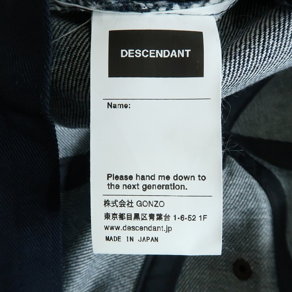実際に弊社で買取させて頂いたDESCENDANT/ディセンダント SPY HOP 6PANEL CAP/スカイ ホップ 6パネル キャップ インディゴ/Fの画像 4枚目