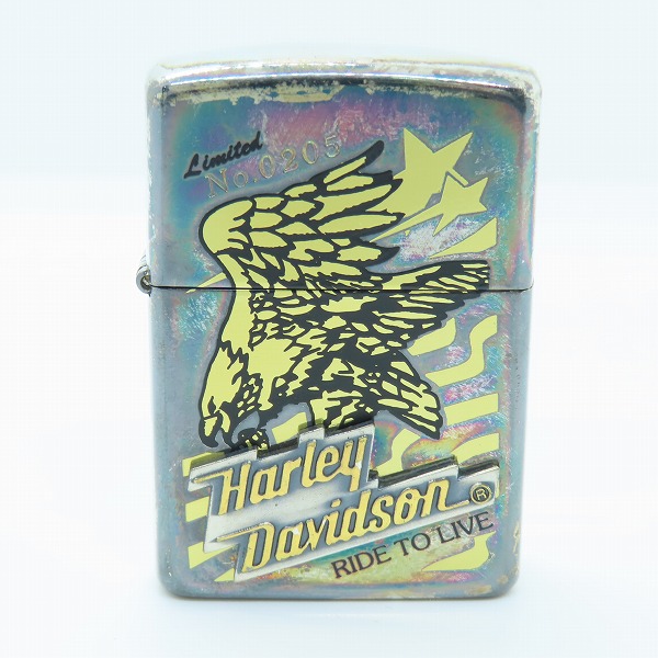 実際に弊社で買取させて頂いたZIPPO/ジッポー HARLEY DAVIDSON/ハーレーダビッドソン RIDE TO LIVE ロゴメタル貼り 1996年製