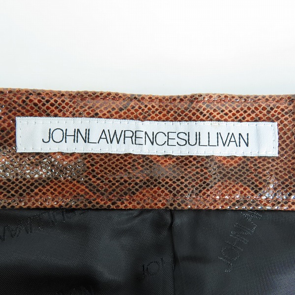 実際に弊社で買取させて頂いたJOHN LAWRENCE SULLIVAN/ジョンローレンスサリバン パイソン柄 豚革 レザーパンツ 2A013-0321-45/46の画像 3枚目