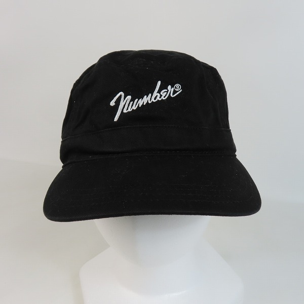 実際に弊社で買取させて頂いたNUMBER(N)INE×NEW ERA/ナンバーナイン×ニューエラ ベースボールキャップ ロゴ刺繍 ブラックの画像 1枚目