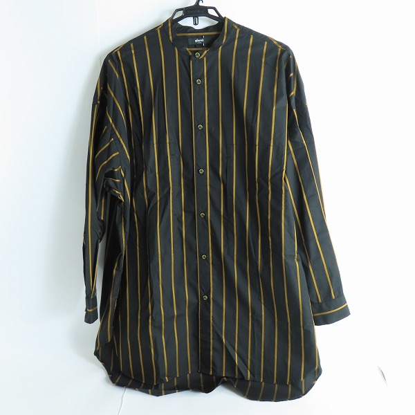 実際に弊社で買取させて頂いた【未使用】glamb/グラム Stripe Long SH ストライプロングシャツ/バンドカラーシャツ GB0123/SH11 L