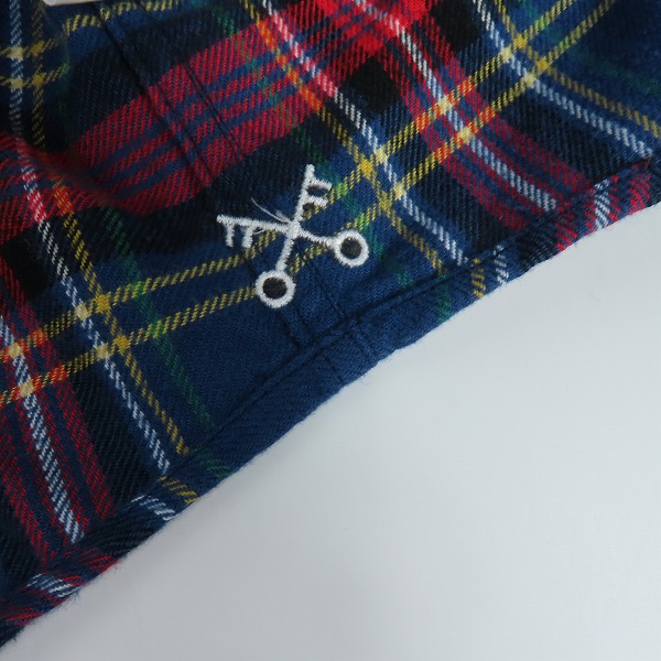 実際に弊社で買取させて頂いたuniform experiment/ユニフォームエクスペリメント 21AW スターフランネルチェックフーデッドシャツ UE-212037/2の画像 6枚目