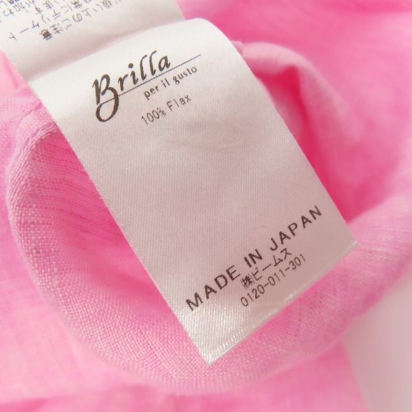 実際に弊社で買取させて頂いたBrilla per il gusto/ブリッラ ペル イル グスト 麻100％シャツ ピンク Mの画像 4枚目