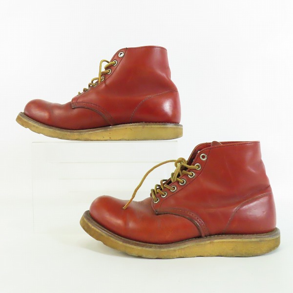 実際に弊社で買取させて頂いたRED WING/レッドウィング プレーントゥ アイリッシュセッター ブーツ/ワークブーツ 半円犬タグ/8Dの画像 3枚目