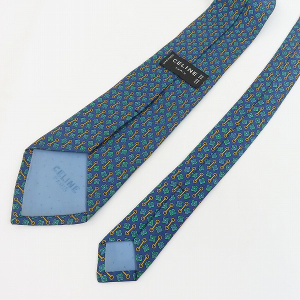 実際に弊社で買取させて頂いたCELINE/セリーヌ 総柄 シルク100％ ネクタイの画像 4枚目