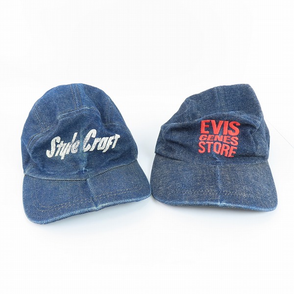 実際に弊社で買取させて頂いたEVISU/エヴィス 90s 初期ハウスタグ デニム生地 キャップ 2点セット
