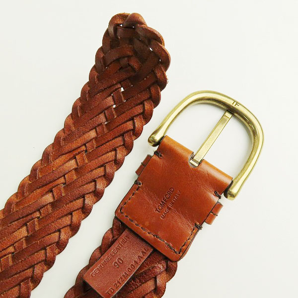 実際に弊社で買取させて頂いたTOM FORD/トムフォード レザーメッシュベルト/90の画像 2枚目