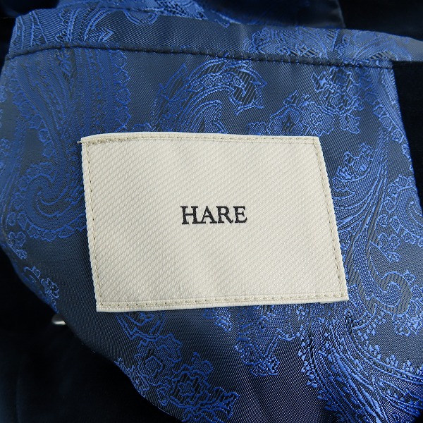 実際に弊社で買取させて頂いたHARE/ハレ ベロア テーラードジャケット HA030077TO/Sの画像 2枚目