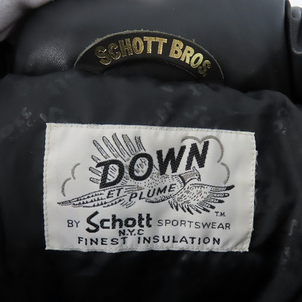 実際に弊社で買取させて頂いたSchott/ショット ラムレザーダウンジャケット /羊革/3171063の画像 2枚目