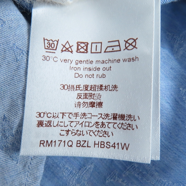実際に弊社で買取させて頂いた【JPタグ】LOUIS VUITTON/ルイヴィトン モノグラム LV刺繍 シャンブレーシャツ XLの画像 3枚目