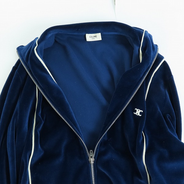 実際に弊社で買取させて頂いた【JPタグ】CELINE/セリーヌ 20SS トリオンフベルベットジャージースウェットブルゾン  2Y146679I/Sの画像 2枚目