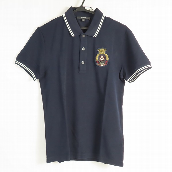 実際に弊社で買取させて頂いたGUCCI/グッチ エンブレム ワッペン付きコットン 半袖 ポロシャツ 376233 X3C02/XS