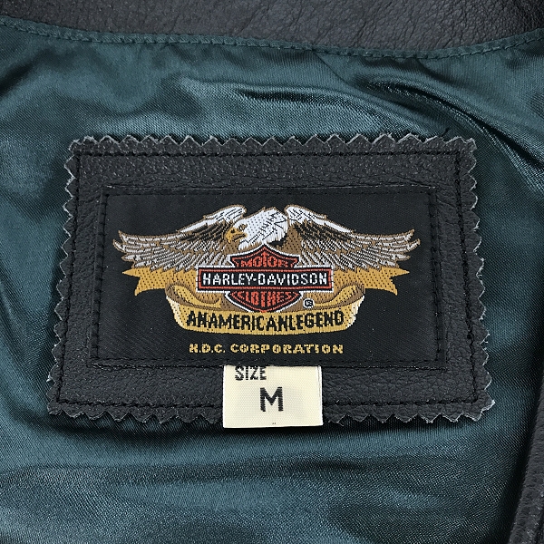 実際に弊社で買取させて頂いたHARLEY-DAVIDSON/ハーレーダビッドソン レザーベスト/ブラック 5099127 Mの画像 2枚目