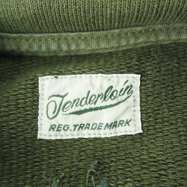 実際に弊社で買取させて頂いたTENDERLOIN/テンダーロイン ZIP UP SWEAT ジップアップスウェット OLIVE/Mの画像 2枚目