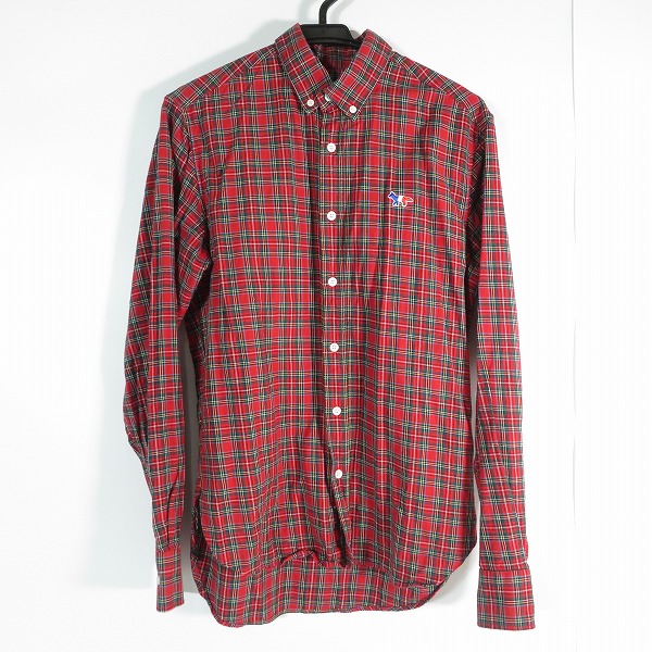 実際に弊社で買取させて頂いたMAISON KITSUNE/メゾンキツネ トリコロール フォックス ロゴ タータンチェック ボタン シャツ/39