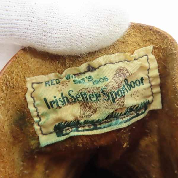 実際に弊社で買取させて頂いたRED WING/レッドウィング 四角犬タグ アイリッシュセッター ロングブーツ 877 8.5の画像 6枚目