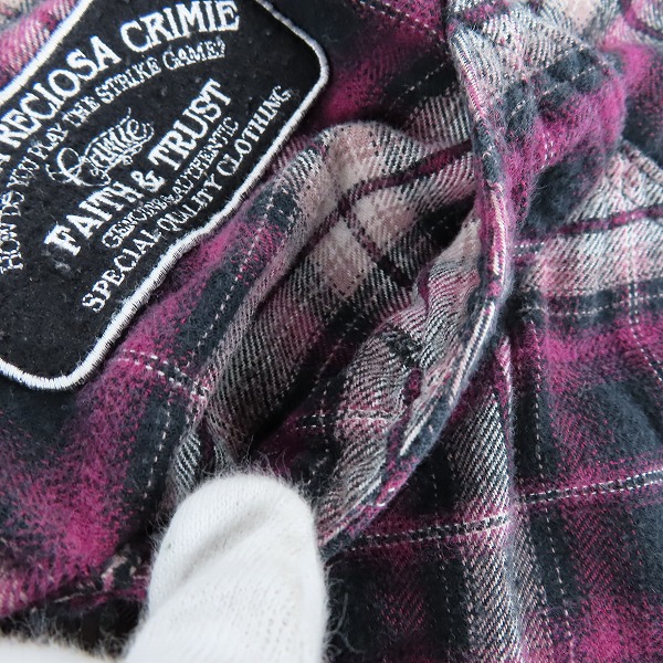 実際に弊社で買取させて頂いたCRIMIE/クライミー チェック 長袖シャツ Mの画像 8枚目