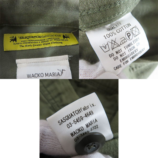 実際に弊社で買取させて頂いたWACKO MARIA × SASQUATCH fabrix/ワコマリア×サスクワッチ ファブリックス/ UPSETTERS JACKET khaki/XLの画像 4枚目