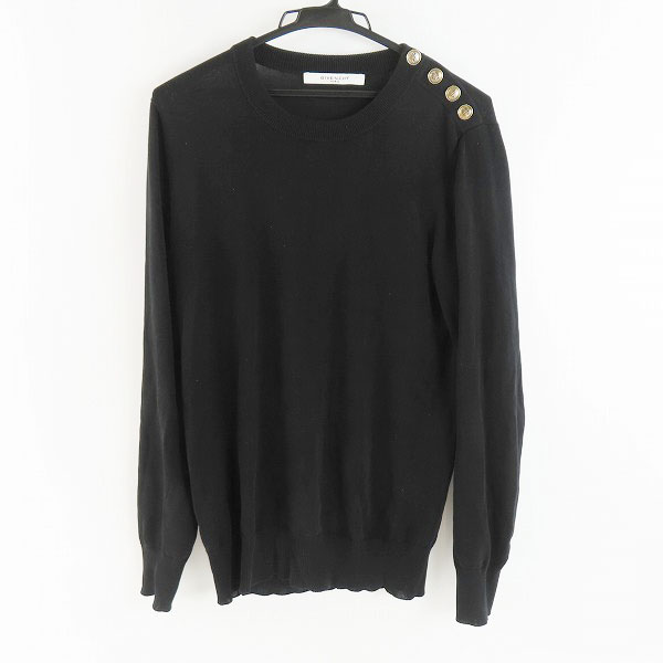 実際に弊社で買取させて頂いた【JPタグ】GIVENCHY/ジバンシィ 18AW ロゴ4ボタン コットンクルーネックニット BM9047403B/XS