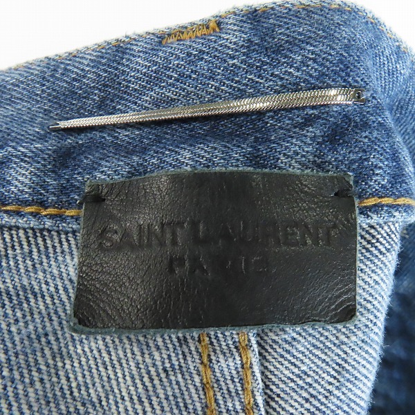 実際に弊社で買取させて頂いた【JPタグ】SAINT LAURENT PARIS/サンローランパリ スリム ストレート デニム 597052 Y372E/28の画像 2枚目
