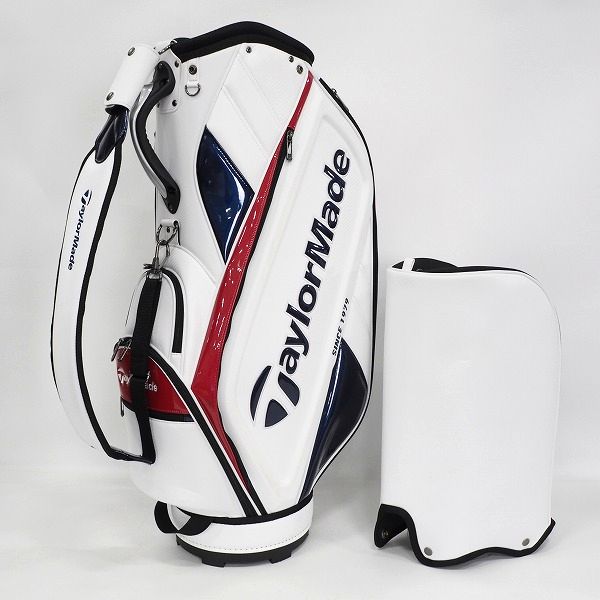 実際に弊社で買取させて頂いたTaylorMade/テーラーメイド UN033 ゴルフ 9.5型 5分割キャディバッグ ホワイト×ネイビー