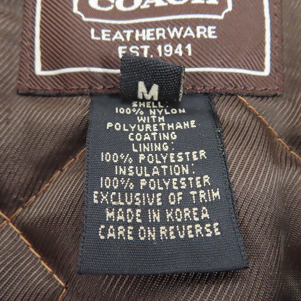 実際に弊社で買取させて頂いたCOACH/コーチ ジップアップジャケット/Ｍの画像 3枚目