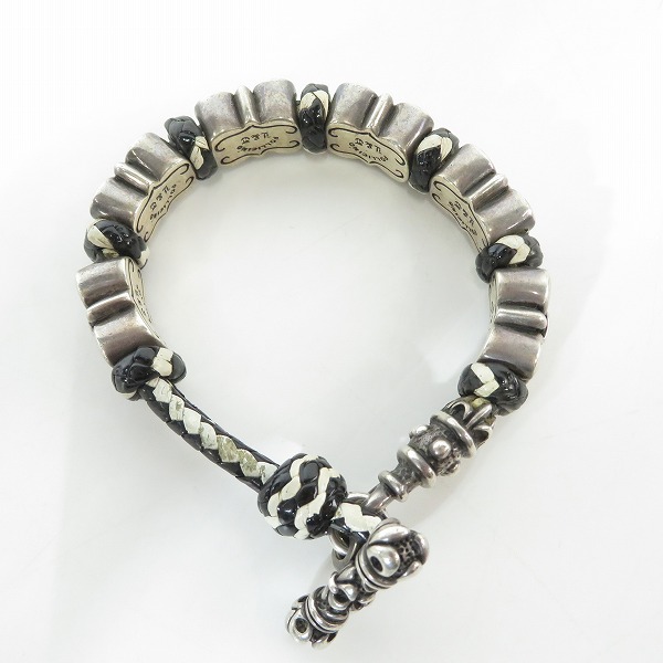 実際に弊社で買取させて頂いたLEATHERS & TREASURES/レザーズアンドトレジャーズ POLLICINO シェブロン レザーブレスレット/バングルの画像 5枚目