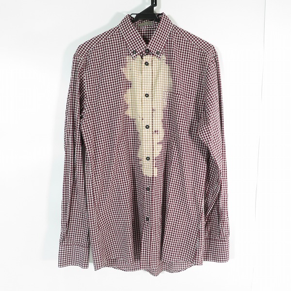 実際に弊社で買取させて頂いたBOTTEGA VENETA/ボッテガヴェネタ ブリーチ加工 チェック柄シャツ 39