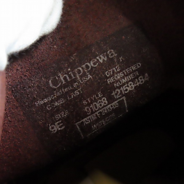 実際に弊社で買取させて頂いたCHIPPEWA/チペワ CORDOVAN/コードバン エンジニアブーツ 91068/9Eの画像 5枚目