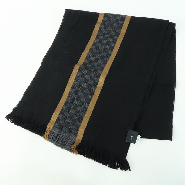 実際に弊社で買取させて頂いたGUCCI/グッチ ウール/シルク フリンジ マフラー