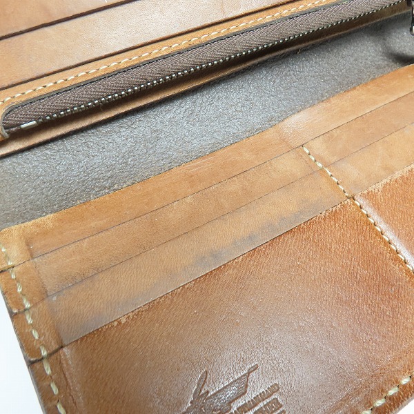 実際に弊社で買取させて頂いたFUNNY/ファニー カービング レザー コンチョ ウォレットチェーン付き 長財布/ロングウォレットの画像 7枚目